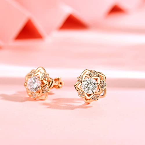 Clip on Earrings Women, 14K Gold Hoop Clip-On Earrings for Women, Hypoallergenic Non Pierced Croissant Earrings - color: Gold Flower