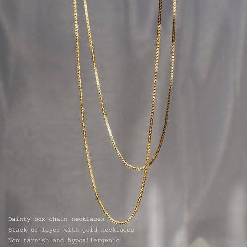 CHESKY 14K Gold Plated Layered Chain Necklace for Women | Trendy Cuban Link Chain, Chunky Paperclip Chain, Toggle Clasp Necklace, Fashion Gold Jewelry, Daily Gift for Women - style: Box Chain-GD