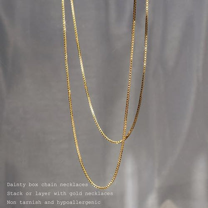 CHESKY 14K Gold Plated Layered Chain Necklace for Women | Trendy Cuban Link Chain, Chunky Paperclip Chain, Toggle Clasp Necklace, Fashion Gold Jewelry, Daily Gift for Women - style: Box Chain-GD