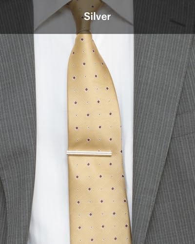 [TAVARAT] Tie Clip Tie Clips for Men Knurling Black Silver Tie Bar Tie Pin Tps-095 - style: silver