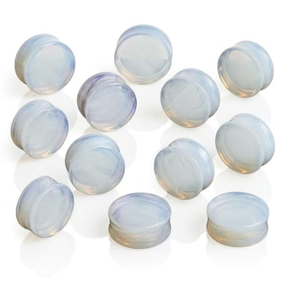 Opalite Organic Stone Ear Plugs Gauges Sold in Pairs - style: 19mm-3/4 Inch