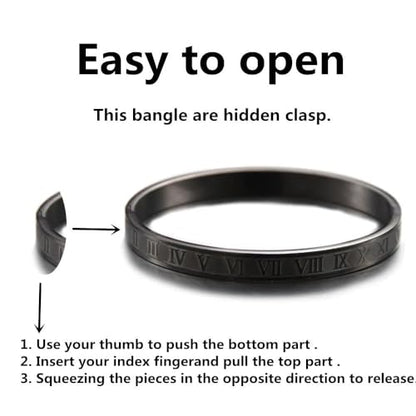Mens Bracelet Beaded Bracelets Micro Pave Zircon Bracelets for Men Women Bracelets for Men Stainless Steel Cuff Bangle - color: I-black