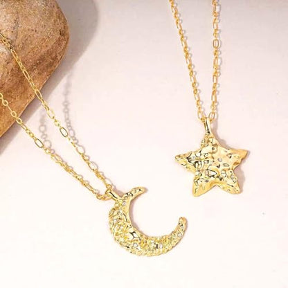 Dainty Gold Moon and Star Necklace for Women - Gold Plated Celestial Pendant with Crystal, Elegant Everyday Jewelry Gift - style: Moon Necklace