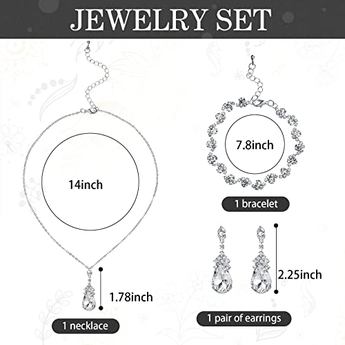 Jadive 4 Pcs Purse Rhinestone Jewelry Set Women Evening Purse