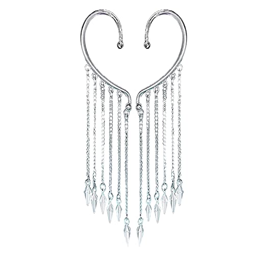 Ear Cuffs Earrings for Women Non Piercing,Long Tassel Ear Wrap Earrings Ear Cuff Droping Chain Earrings jewelry - color: E:Bullet S