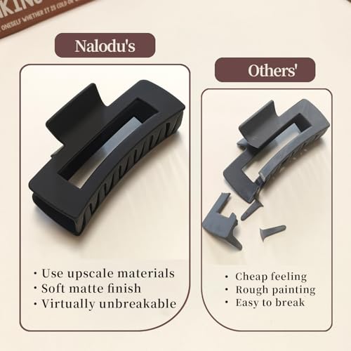 Hair Claw Clips Large Square 4 Inch Matte No Slip Big Rectangle Jaw Clip Clamp for Thick Hair Women, 3 Pack Black - color: G