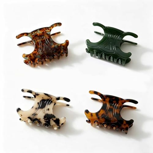 4Pcs Hair Clips for Women 4 Styles Small Medium Large Claw Clips for Thin Thick Curly Hair, Matte Rectangle Small Claw Clips for Thin/Medium Thick Hair, Hair Jaw Clip Nonslip (B) - style: B
