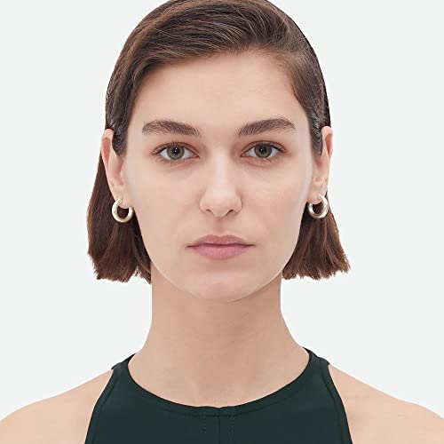 4mm Thick Gold Chunky Earrings Steling Silver Post Hoops Earrings For Women Hollow Tube Hoops Earrings Thick Gold Hoop Earrings Hypoallergenic Lightweight Gold Hoop Large Earrings 20/30/40/50/60MM - color: Silver,20mm