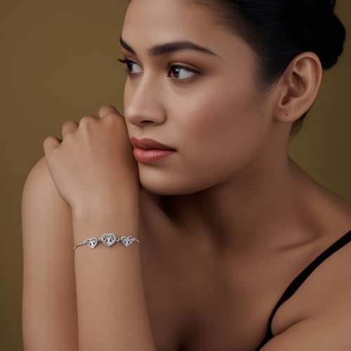 Charmsy 925 Sterling Silver Sliding Bolo Bracelet for Women | Women's Italian Handmade Adjustable Bolo Bead Ball Slider Bracelet - style: Heart Bali-Style