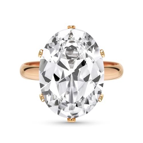 Linawe Cubic Zirconia Imitation Diamond Moissanite Rings for Women, 14K Gold/Rose Gold/Silver Adjustable Chunky Ring, Costume Rhinestone Jewelry for Wedding Engagement | Costume Jewelry, Copper, Large, Cocktail, Birthstone, Rhinestone, Gemstone, Cubic Zir