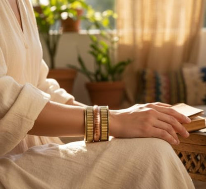 Touchstone Indian Bollywood Desire Brass Base Exotic Workmanship Free Size Cuff Bracelet in Antique Gold Or White Or Copper Tone for Women. - style: D160 Gold