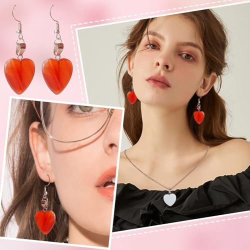 PH PandaHall 25pcs Heart Stone Charms, Crystal Chakra Stone Pendant Love Heart Shape Quartz Gemstone Charms Pendants for Valentine's Day Mother Wedding Birthday Necklace Jewelry Making Keychain - color: 2 Sizes Heart -25pcs