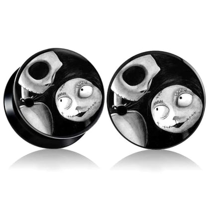 (1 Pair ONLY) Acrylic Flesh Tunnel Screw Fit Ear Gauge Earring Ear Piercing available size 2g (6mm) to 13/16" (30mm) Please choose size and color - color: Style A, size: 11/16 = 18mm