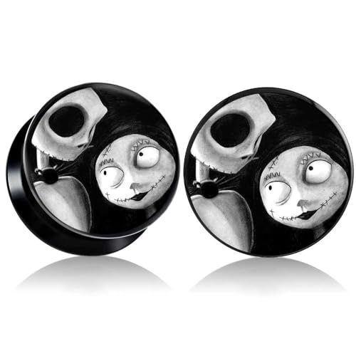 (1 Pair ONLY) Acrylic Flesh Tunnel Screw Fit Ear Gauge Earring Ear Piercing available size 2g (6mm) to 13/16" (30mm) Please choose size and color - color: Style A, size: 9/16 = 14mm