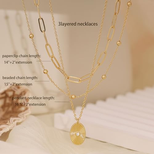 XIXINI Layered Necklaces for Women, Dainty Gold Necklace Stack 14k Gold Plated Layering Pendant Necklace Set Simple Statement Gold Necklaces for Women Trendy Fashion Waterproof Gold Jewelry - color: Gold-Set 6