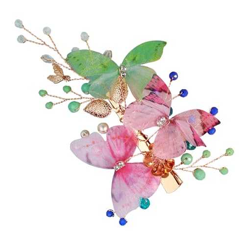 Wedding Hair Clips, Crystal Hair Pins Pearl Rhinestone Hair Barrettes, Bridal Flower Hair Pieces Pearl Headpieces Hair Accessories for Women Girls (Colourful) - color: Colourful