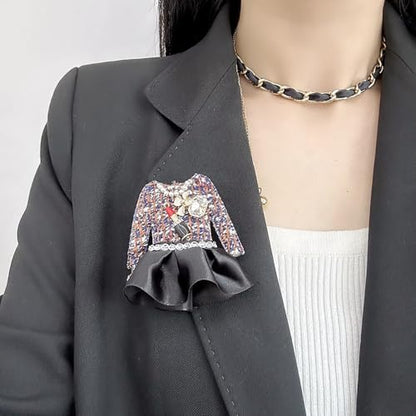 Fabric Dress Brooch Lapel Pin Lipstick Enamel Flower Cultured Pearl Crystal Pins Clip Suit Bags Backpack Scarf Clothes Accessories Brooches Fashion Jewelry for Women Mother - color: Brown