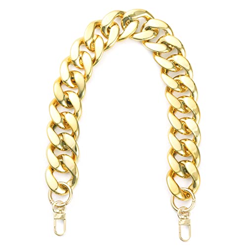 AUMEY Handbag Chain Straps Acrylic Purse Chain Strap Fashionable Replacement Purse Clutches Handles for Purse Handbags DIY Crafts, 18 inch of Each (MSL02-Gold) - color: Msl02-gold