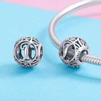 Letter Charms 925 Sterling Silver Initial A-Z Bead Charms | For Bracelets Necklaces, Hypoallergenic,Cubic Zirconia Alphabet Beads, Personalized Gifts for Women - color: I