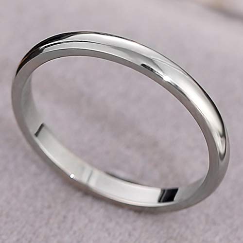 CCBFY 2 MM 4 MM Stainless Steel Ring Jewel Roman Numerals Stackable High Polish Plain Dome Tarnish Resistant Comfort Fit Ring Wedding Band Size 3-15 - color: 2mm - Silver
