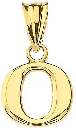 10K Yellow Gold Fine Mini Dangling Initial A-Z Charm 1/2" Pendant - Choice of Initial Letter - style: Letter O Initial Charm