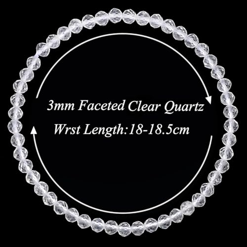 MASSIVE BEADS Natural Genuine Gemstone Beads Healing Crystal Chakra Reiki Jewelry Faceted Round Beads Bracelets 3mm - color: Clear Quartz