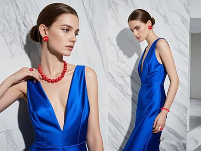 Prom Jewelry Set for Women Pearl Jewelry Sets Pearls Necklace Earrings Bracelet Ring Sets Faux Pearls Bridesmaid Bridal Wedding Prom Outfits Jewelry Sets - color: Red
