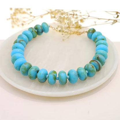 We We Chunky Colorful Beaded Necklace for Women Large Boho Statement Bead Chokers Necklaces Turquoise Blue Big Beads Jewelry Neck Summer Beach - color: turquoise blue