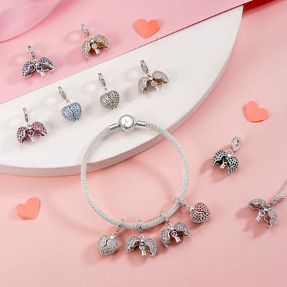 Annmors Birthstone Charms for Bracelet 925 Sterling Silver Charms fit Bracelet Necklace Dangle with 5A Cubic Zirconia Christmas Valentine Mother's Day Gift for Women - color: 06-June-Pearl Alexandrite