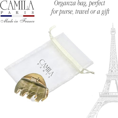 Camila Paris CP3628 French Octopus Hair Clip, 2.5" Small Claw Clips for Thick Hair, Girl Octopus Claw Clip for Women, Strong No-Slip Grip, Wide Jaw Clips for Women, Made in France - color: Green 2.5"