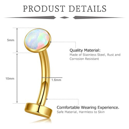 VCMART Belly Button Ring Belly Button Piercing Belly Rings Dangle Belly Button Rings Surgical Steel Clicker Floating Belly Button Rings for Women 14G Silver Gold Belly Navel Piercings Jewelry - color: C2 -2pcs, gold