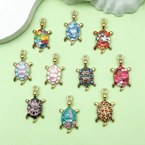 WOCRAFT 30pcs Enamel Sea Ocean Life Turtle Charms for Jewelry Making Bulk Summer Nautical Marine Life Charms Necklace Earrings Bracelet Making DIY Craft (SN943)