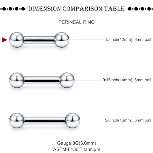 16G-2G ASTM F136 Titanium Internally Threaded Nipple Tongue Rings Piercing Jewelry Straight Industrial Earring Barbell G23 Titanium Nipple Tongue Bars Piercing Jewelry for Women Men 12MM-40MM - style: 8G, 12mm Length, 6mm Ball
