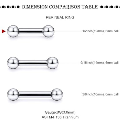 16G-2G ASTM F136 Titanium Internally Threaded Nipple Tongue Rings Piercing Jewelry Straight Industrial Earring Barbell G23 Titanium Nipple Tongue Bars Piercing Jewelry for Women Men 12MM-40MM - style: 8G, 12mm Length, 6mm Ball