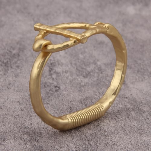 Gold Cuff Bracelet for Women Chunky Bracelet Statement Bracelet | Chunky Bangle Bracelets for Women Silver Beaded Open Bangle Stackable Stretch Bead Bracelet Boho Jewelry Gift for Wife Couple - style: Chunky Gold Bangle Bracelets