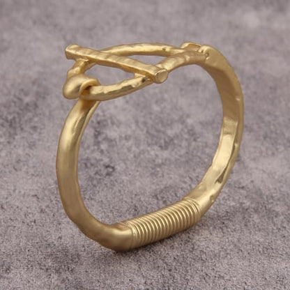 Gold Cuff Bracelet for Women Chunky Bracelet Statement Bracelet | Chunky Bangle Bracelets for Women Silver Beaded Open Bangle Stackable Stretch Bead Bracelet Boho Jewelry Gift for Wife Couple - style: Chunky Gold Bangle Bracelets