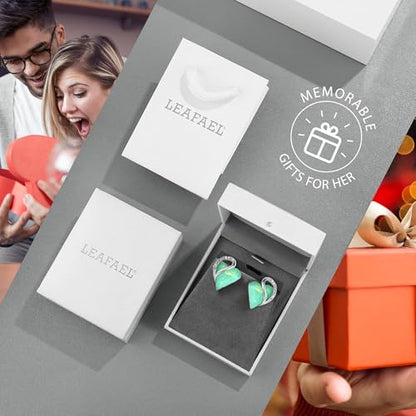 Infinity Love Heart Stud Earrings for Women, Birthstone and Healing Stone, Gifts for Mom, Wife, and Her, Silver Plated - color: 13-Healing Stone for Luck-Jade Opal Green
