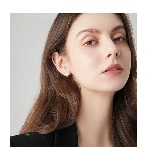 Yoursfs 10mm Tiny Pearl Clip On Earrings for Women 18K Gold Plated Faux Pearls Bridal Earring Fashion Wedding Jewelry - color: Silver 1.0CM Pearl