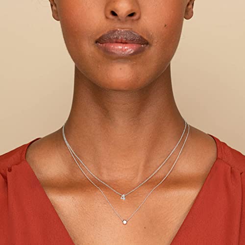 Number Necklace for Women Dainty 18K Gold Plated Pendant Necklace Charm Birth Month Personalized Jewelry Birthday Gift - color: SILVER, style: Number 4