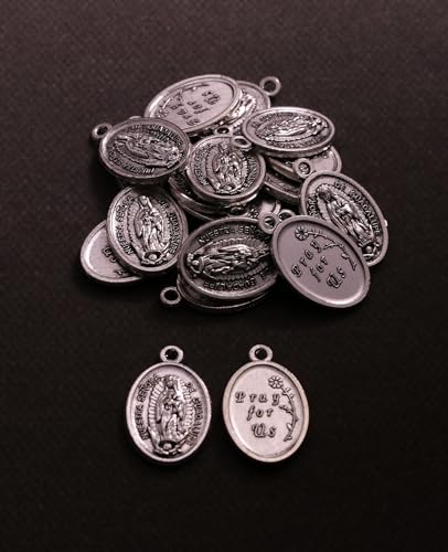 Saint Therese of Lisieux/Saint Mother Teresa of Calcutta/Divine Mercy Jesus/Mater Dolorosa Patron Saint Medal Charm Pendant for DIY Rosary Necklace Bracelet Jewelry Making Part - color: 30pcs-Our Lady of Guadalupe