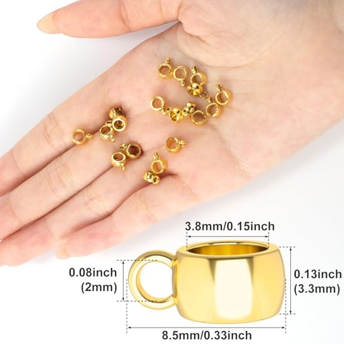 Joez Wonderful Links Bail Beads, Hypoallergenic Alloy Column Spacer Beads - color: 100 Gold