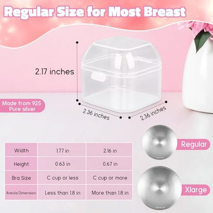 The Original Silver Nursing Cups, Nipple Covers for Breastfeeding, Nipple Shields for Nursing Newborn, Breastfeeding Essentials Silver Nipple Guards for Sore Nipple Relief-XL - size: X-Large