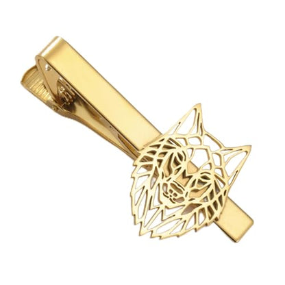 Dreamtimes Wolf Head Tie Clip Viking Wolf Tie Clips for Men Stainless Steel Stickpin Tie Clasp Nordic Jewelry Gifts - color: Gold