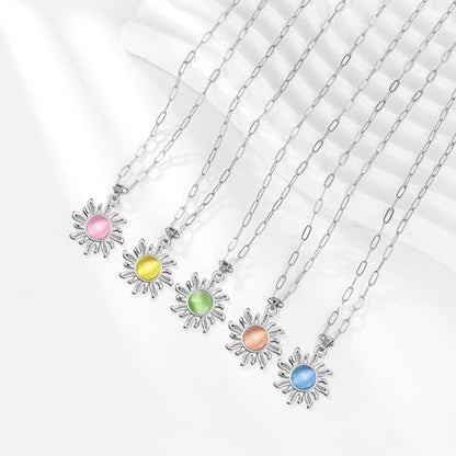30Pcs Cat's Eye Stone Opal Sun Charms Alloy Celestial Planet Charm Sunflower Pendant for Diy Rapunzel Earrings Necklace Bracelet Jewelry Making Supplies - color: Antique Silver