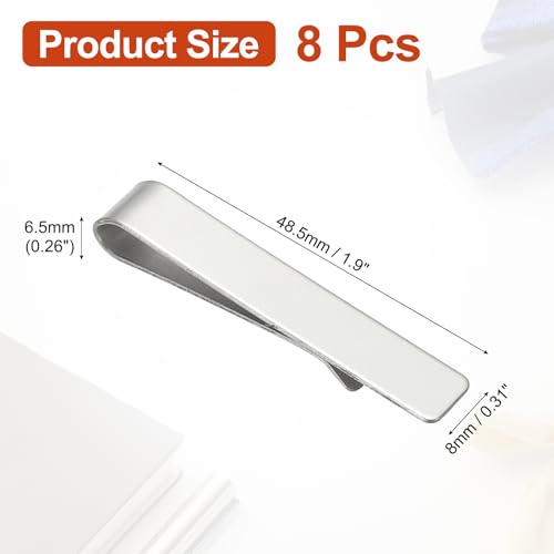 PATIKIL Skinny Tie Clips, Stainless Steel Tie Clips for Men Wedding - color: Silver