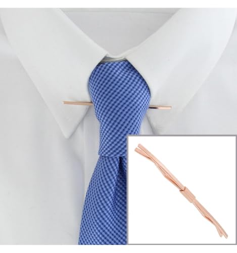 Rose Gold Tone Square Mens Collar Bar Clip 2 1/2" Made Ky & Co Fashion Details for Ties Trendy Accessories Stylish Additions