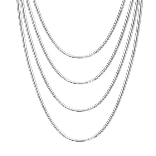 Wholesale Lots 5PCS Unisex 925 Sterling Silver Snake Chain Necklace DIY Jewelry Accessories