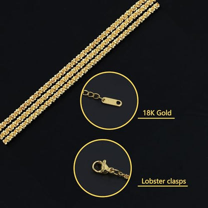 Silver Anklets for women,Layered Anklets Bracelets Adjustable Summer Beach Jewelry - color: Gold Multi-layer