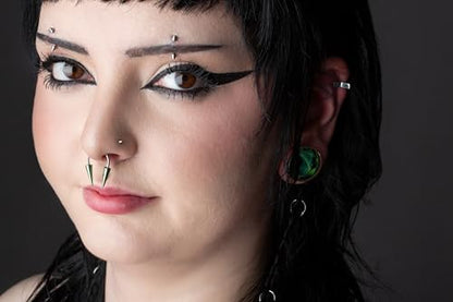 Pierced Owl 16GA EO Gas Sterilized Grade 23 Titanium Spike Ends Curved Barbell Eyebrow Ring - style: 8mm Barbell