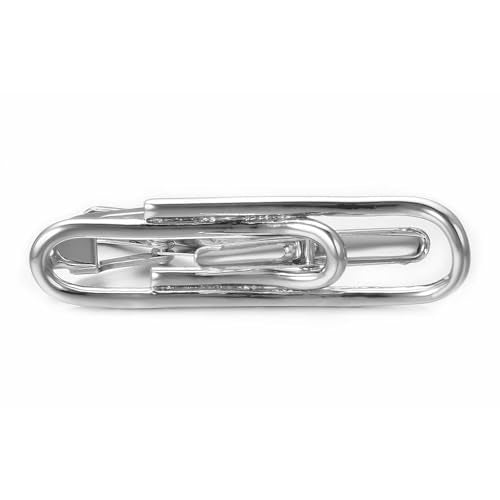 Yoursfs Personalized Stationery Series Tie Clips For Men Novelty Ruler/Pen Tie Clips Unique 18K Gold Plated/Silver Stainless Steel Tie Clip Jewelry For Father Husband Suitable For Daily - style: Men's silver paperclip tie clip